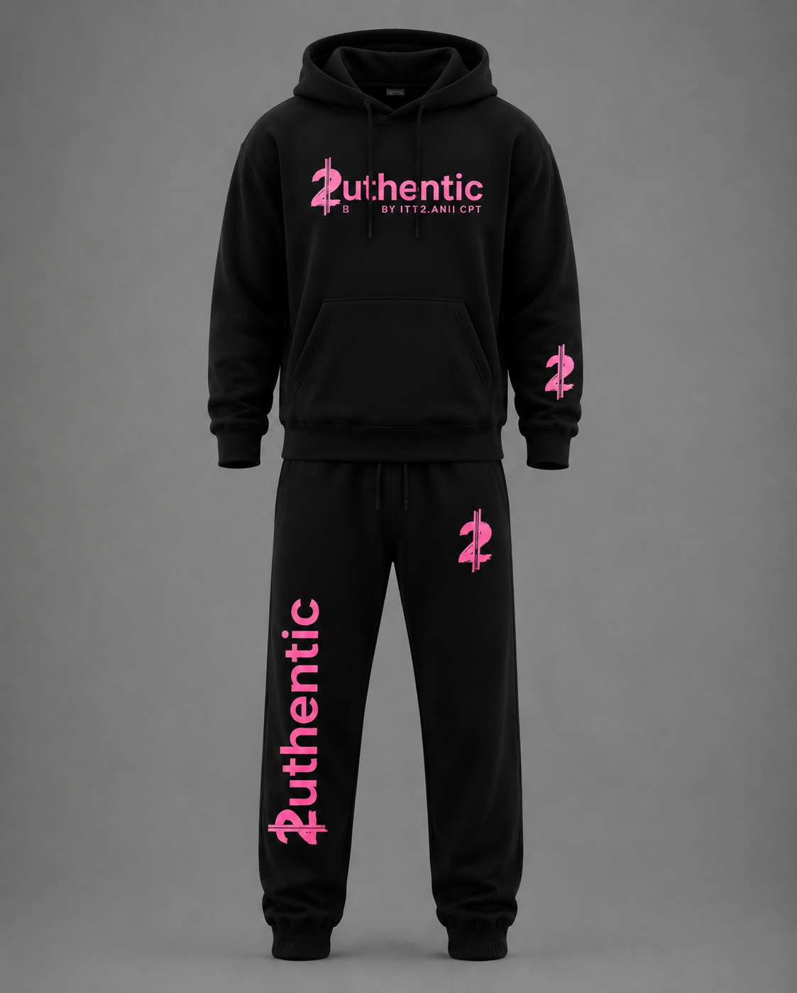 Authentic Black Signature Tracksuit Set